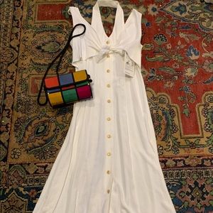Vintage white halter/tank maxi NWT